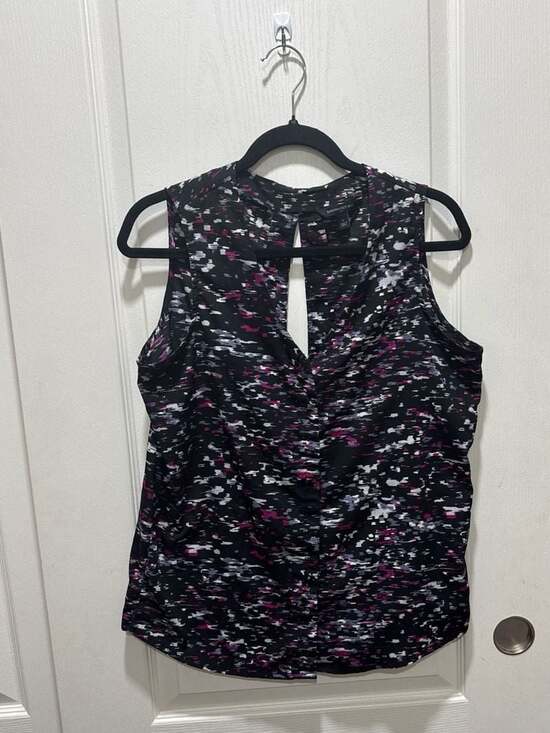 Banana Republic Tops - Banana Republic Sleeveless Blouse Small V-Neck Split Back Abstract Top